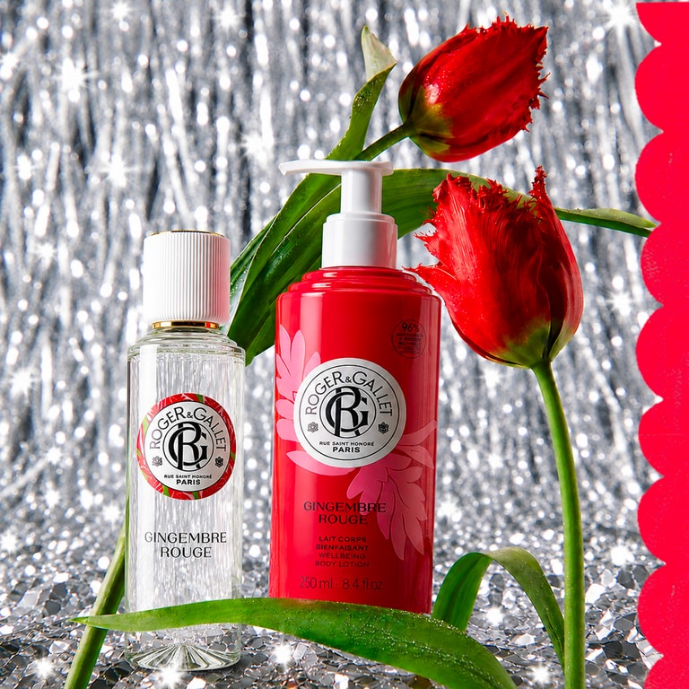 Gingembre Rouge Coffret de Natal água perfumada de bem-estar Gingembre Rouge + leite de corpo